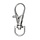 Keychain Silver 37x16mm, 5 pieces