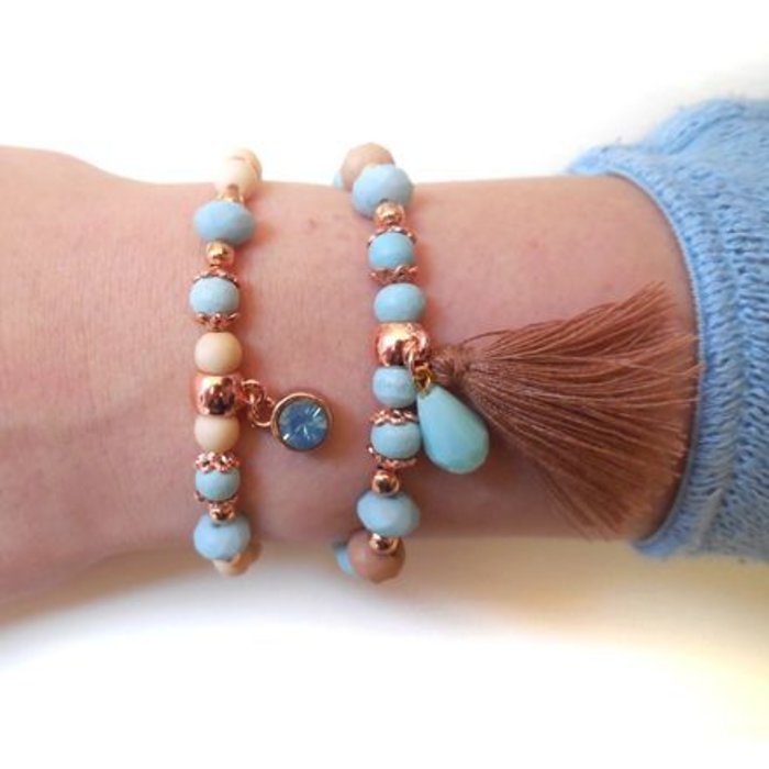 DQ Charm Rose Gold Plated 8mm fits Pointstone ss29 / 6.2mm