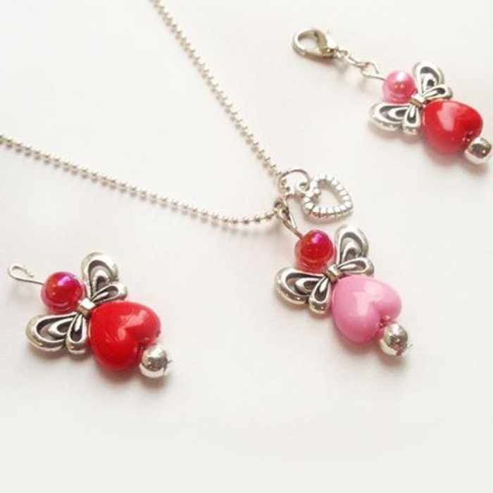 10 Pcs Acrylic Bead Red Heart 10x11mm