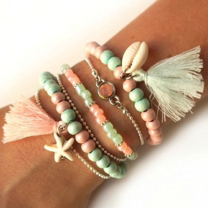 Armbandjes in Mint en Roze Inspiratie0183