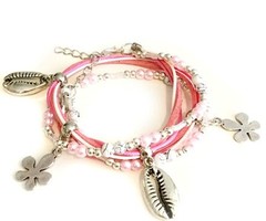 Pink Shells Wrap Bracelet