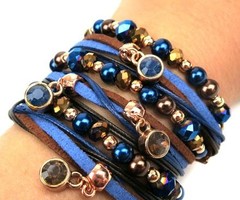 Wikkelarmband Blauw Met Bruin - Inspiratie