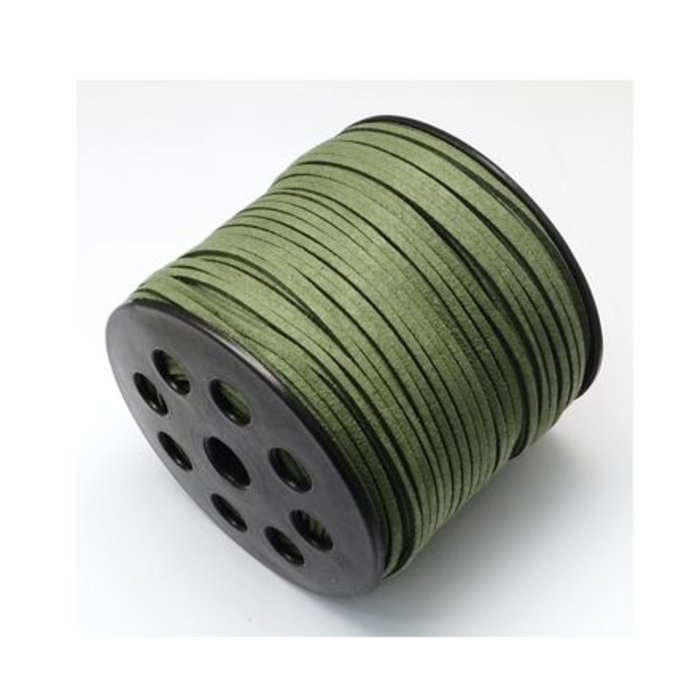 3 meter Suede Lace Army Green 3mm