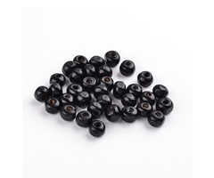 100 pieces Wooden Beads 6mm Black