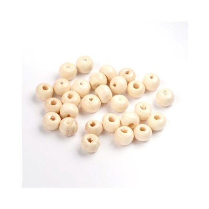 100 pieces Wooden Beads 6mm Beige