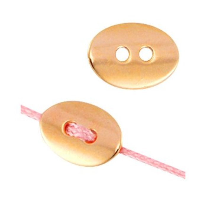 Metalen Knoop Rose Goud 14x10mm, 5 stuks