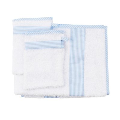 Les Reves Anais handdoek met twee washandjes Phenix Blue