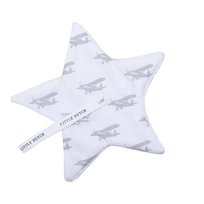 Little Dutch speendoekje vliegtuig grijs