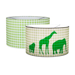 Little Dutch hanglamp silhouette dierenparade lime groene ruitje