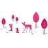 Taftan muurstickers hertje roze