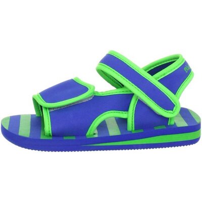 Playshoes watersandaaltjes blauw met groene strepen