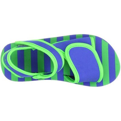 Playshoes watersandaaltjes blauw met groene strepen