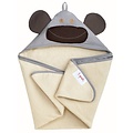 3Sprouts Hooded Towel Monkey Grey