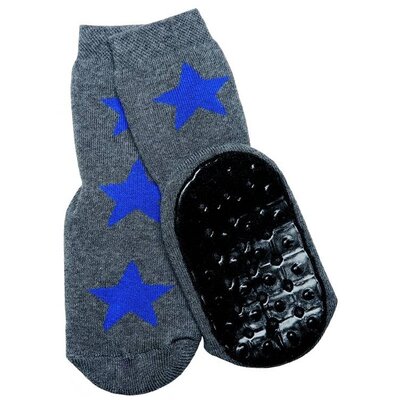 Ewers anti-slip sokken Stoppi grijs blauw ster