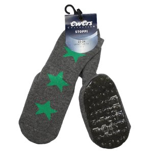 Ewers anti-slip sokken Stoppi grijs groene ster