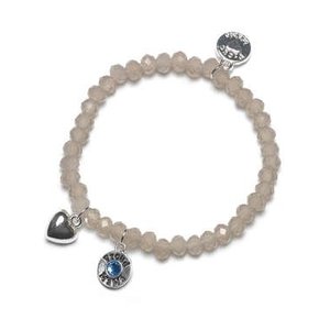 Proud MaMa armband Charm taupe blauw