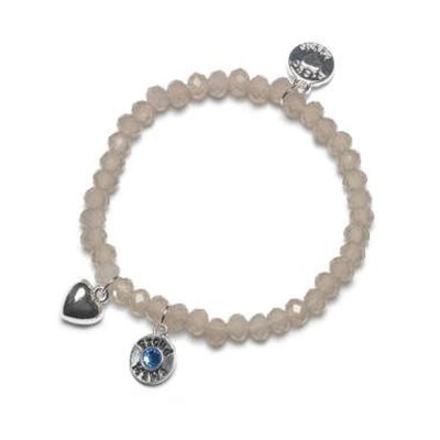 Proud MaMa armband Charm taupe blauw