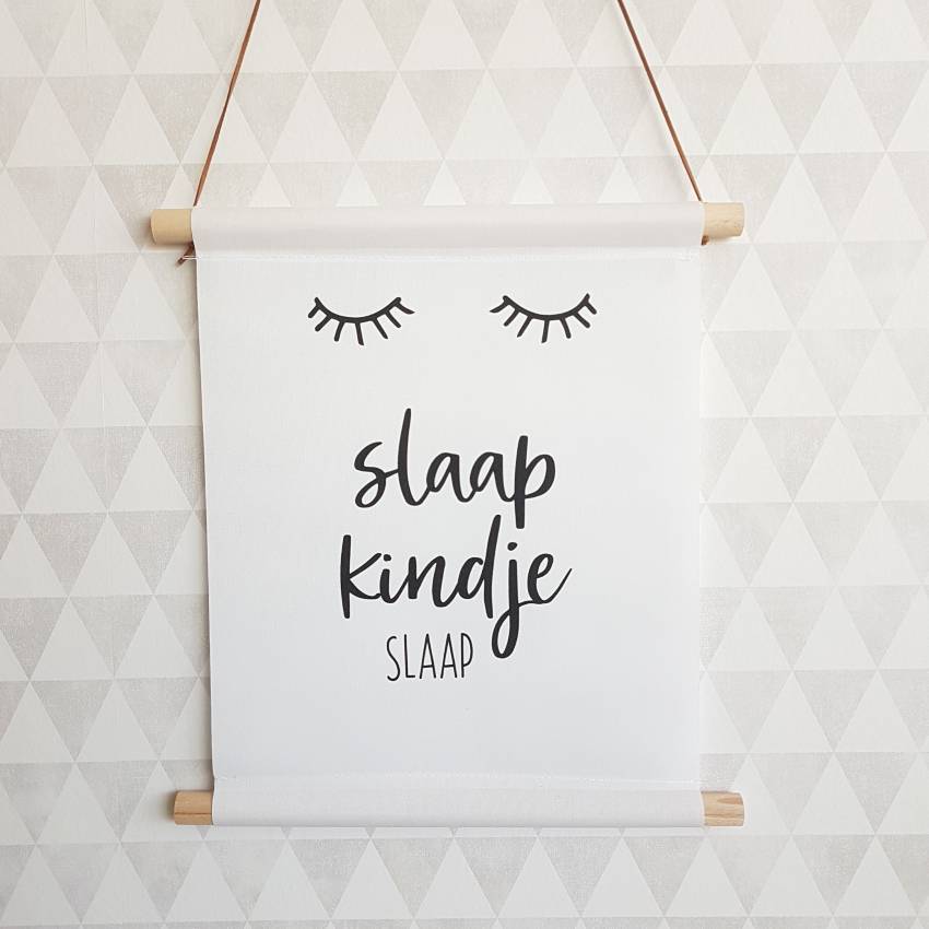Textiel Poster Zwart Wit Slaap Kindje huismerk kopen in de aanbieding
