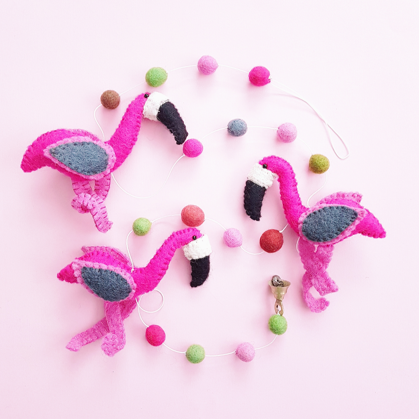 Babykamer Slinger Guirlande Vilten Flamingo huismerk kopen in de aanbieding