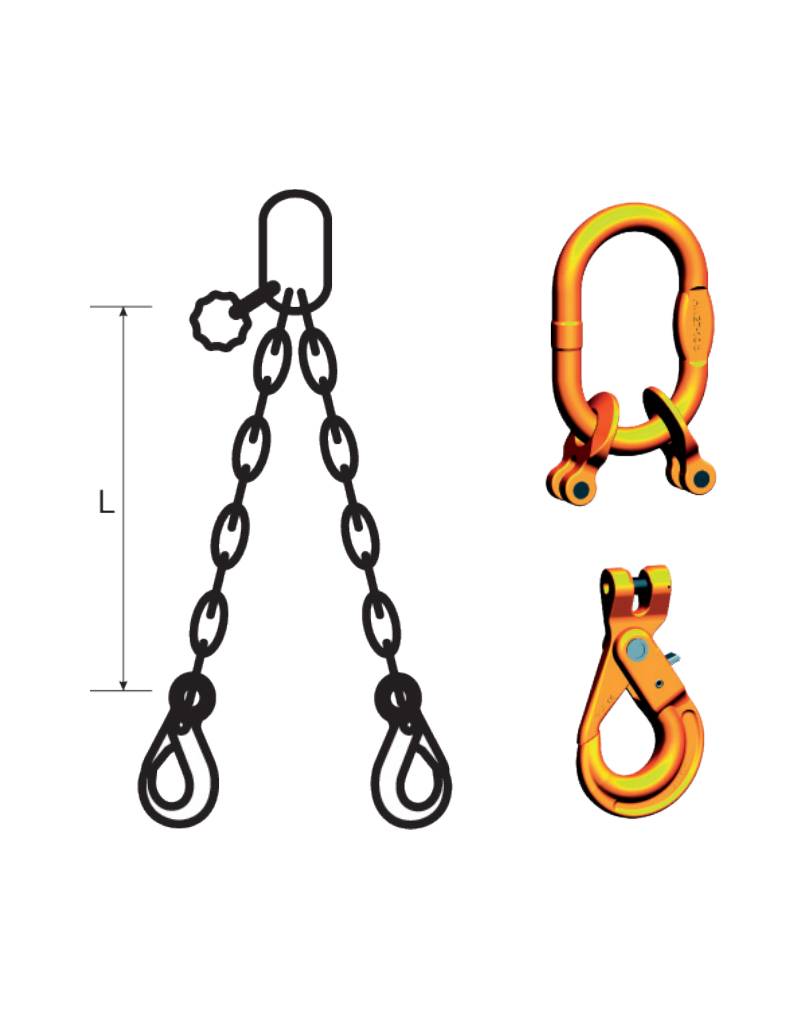 Pewag Ketting 2-Sprong G10 met Veiligheidshaak