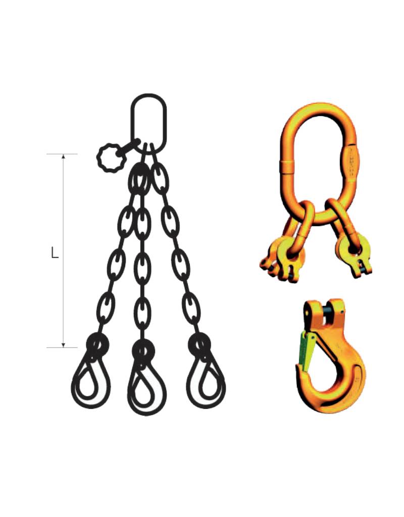Pewag Ketting 3-Sprong G10 met Klephaak