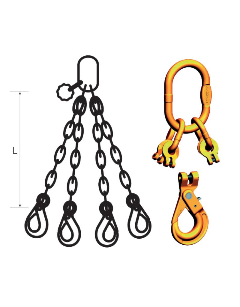 Pewag Ketting 4-Sprong G10 met Veiligheidshaak