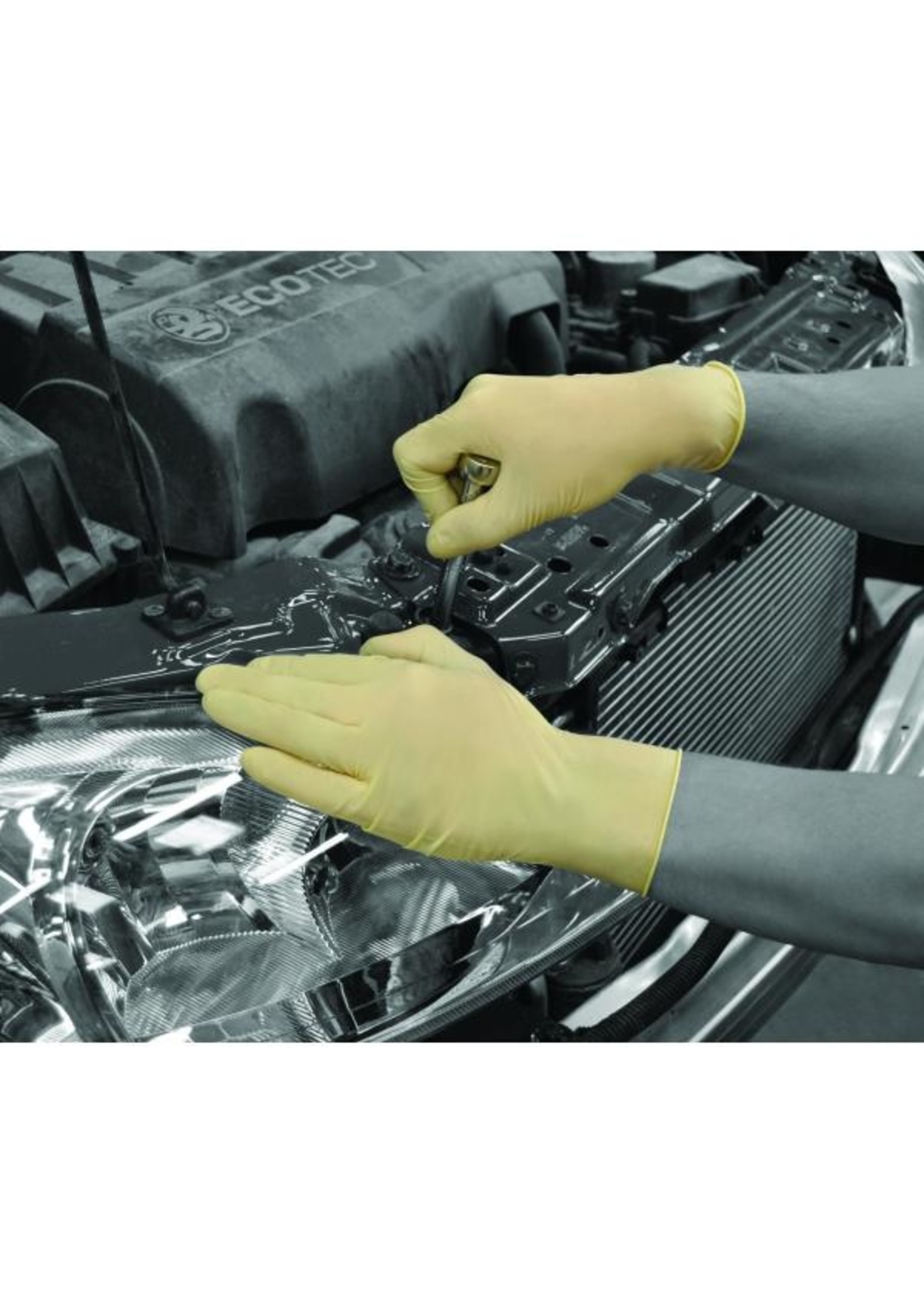 PH Polyco Healthline Weisse Einweg Latex Handschuhe gepudert SHIELD GD45 (10x100)