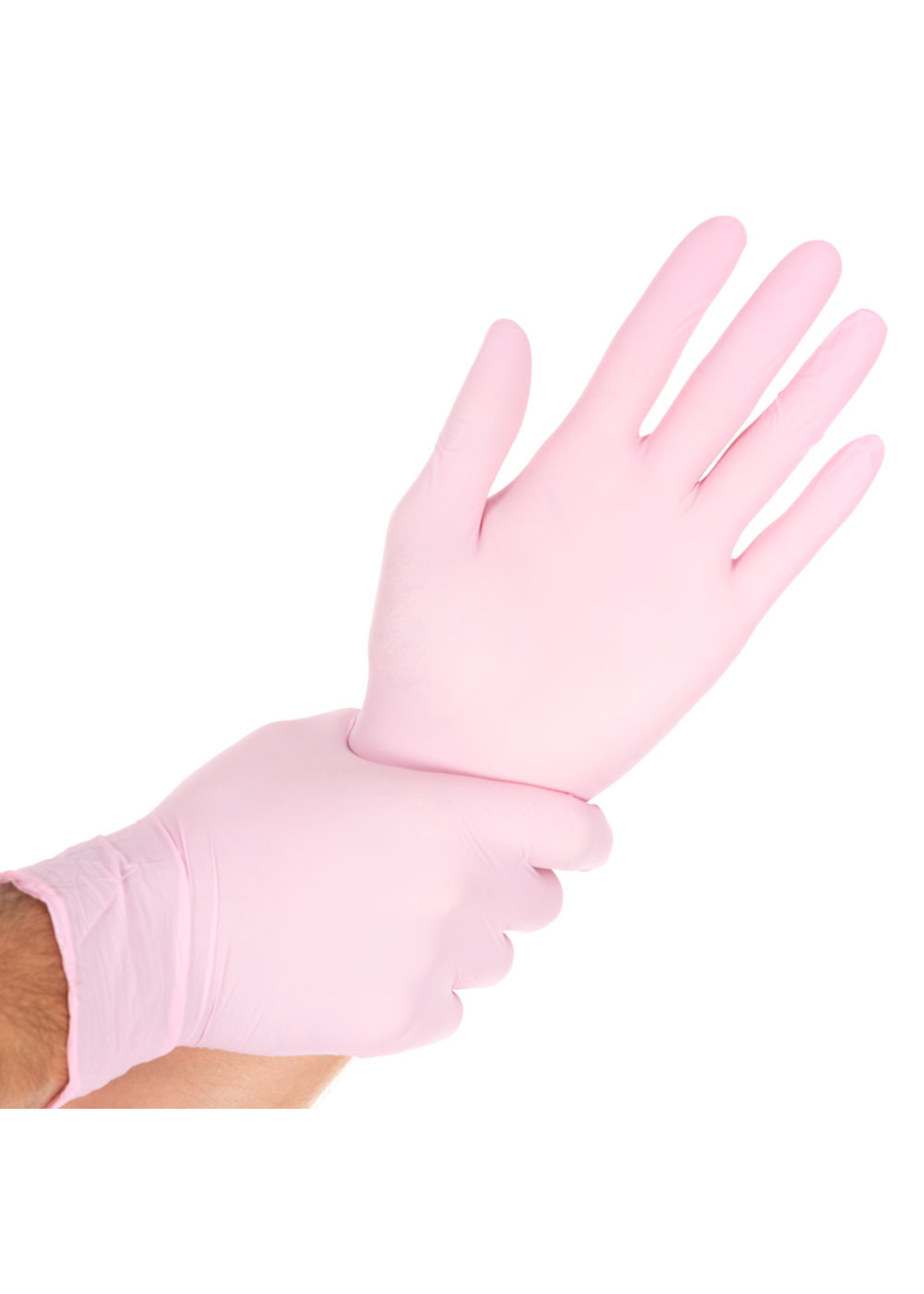 Franz Mensch Nitril handschoenen pink poedervrij Franz-Mensch Hygostar Safe Light (10x100)