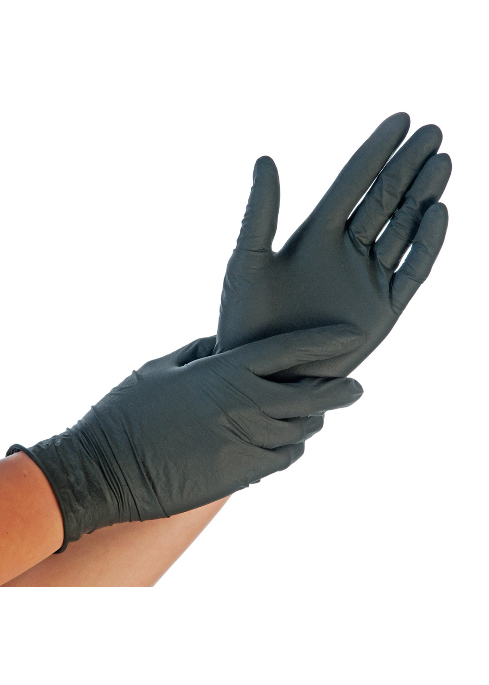 HYGOSTAR Zwarte nitril handschoenen extra dik poedervrij Franz Mensch Hygostar Extra Safe (10x100)