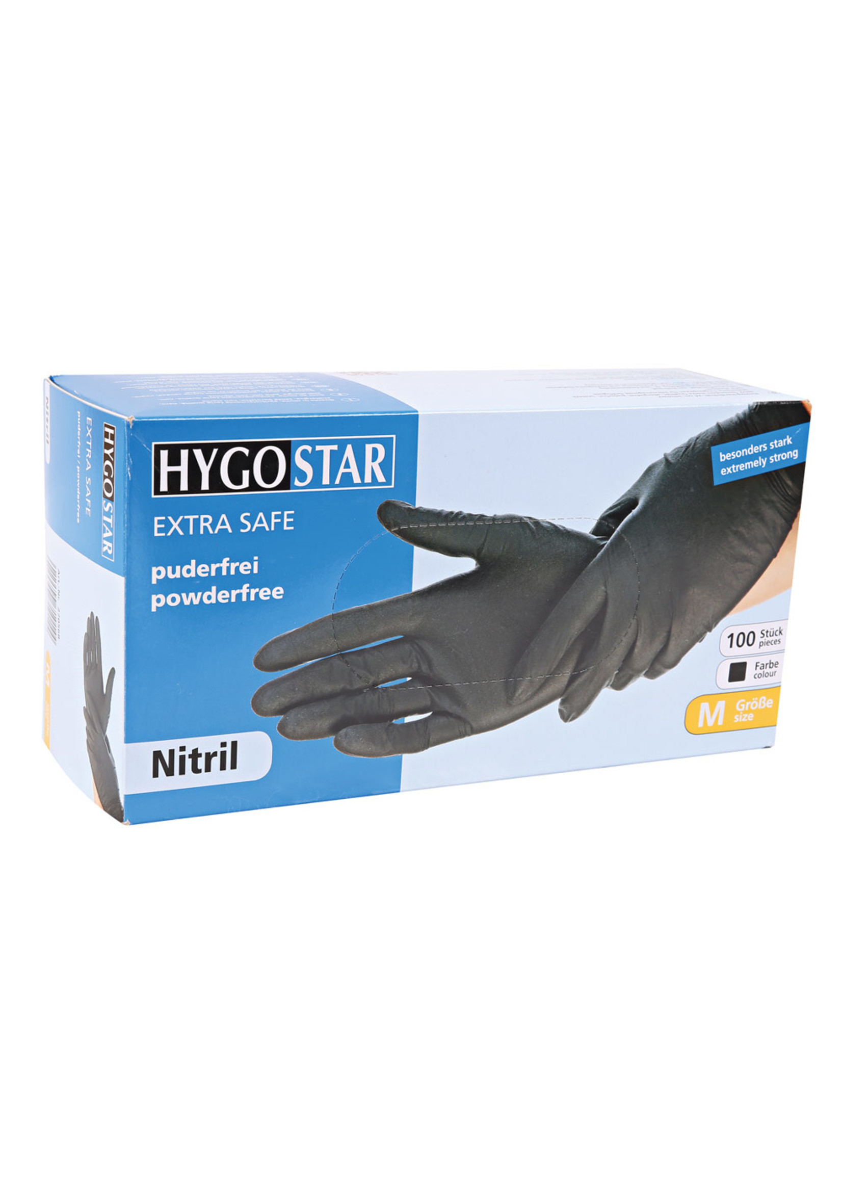 Gants Nitrile noir Hygostar : Haute résistance & Contact alimentaire