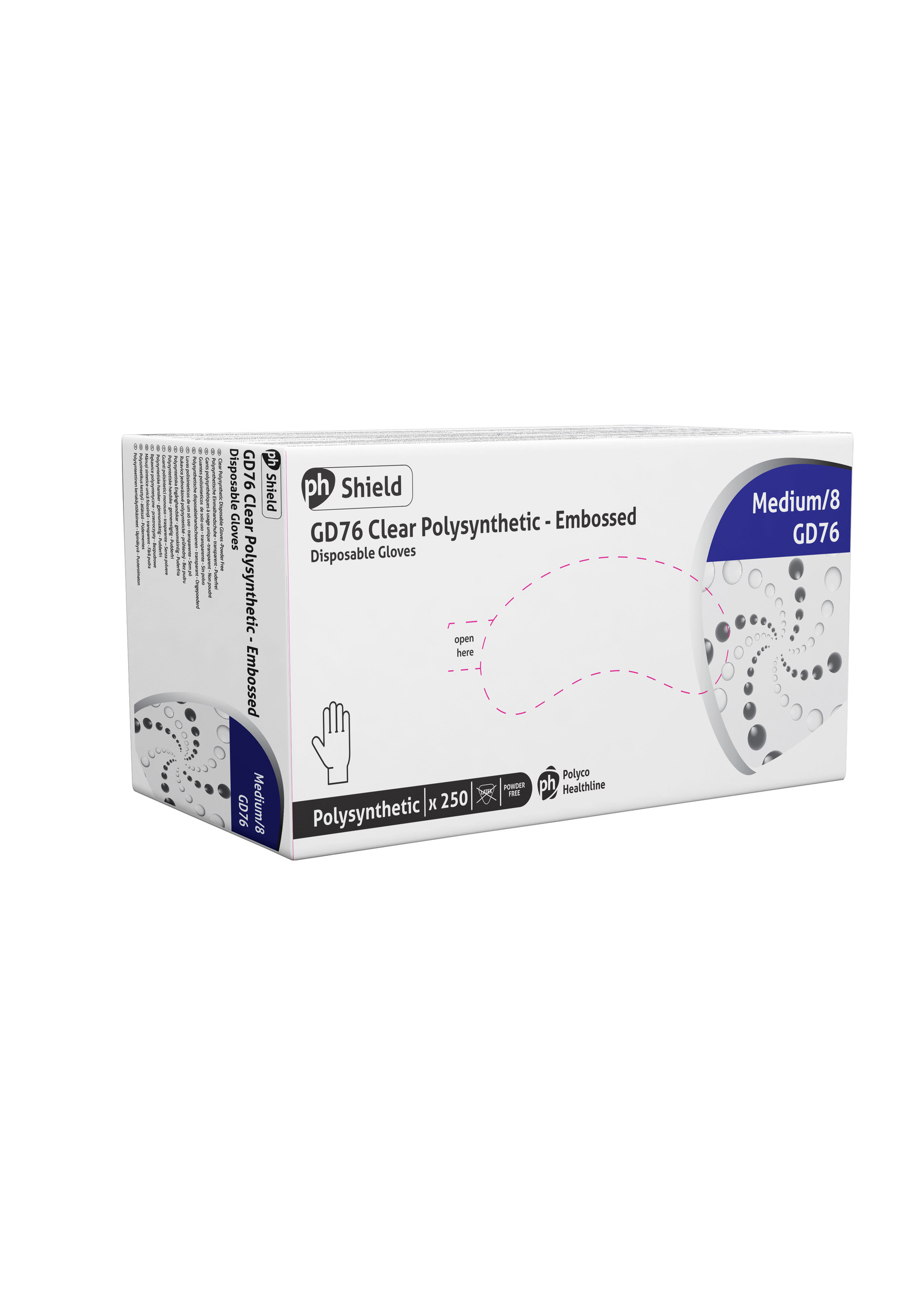 PH Polyco Healthline # VOORDEELPAK 2500 stuks: CAT I TPE handschoenen poedervrij polysynthetic Polyco Healthline SHIELD GD76 (10x250)