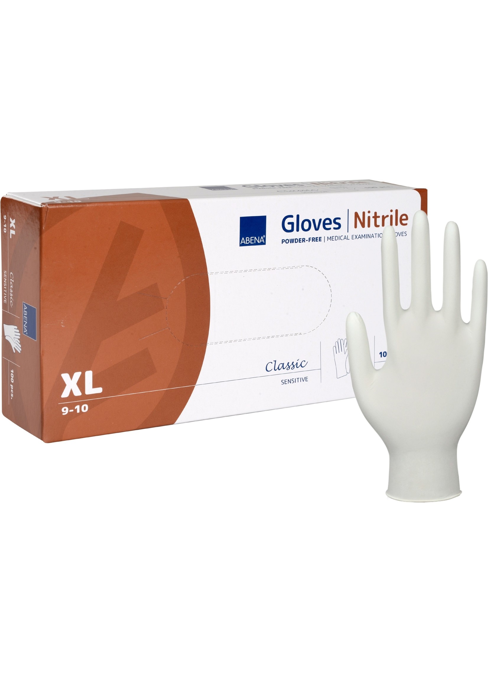 ABENA Weisse Nitrilhandschuhe puderfrei Abena Classic 3,5 Gramm (10x100)