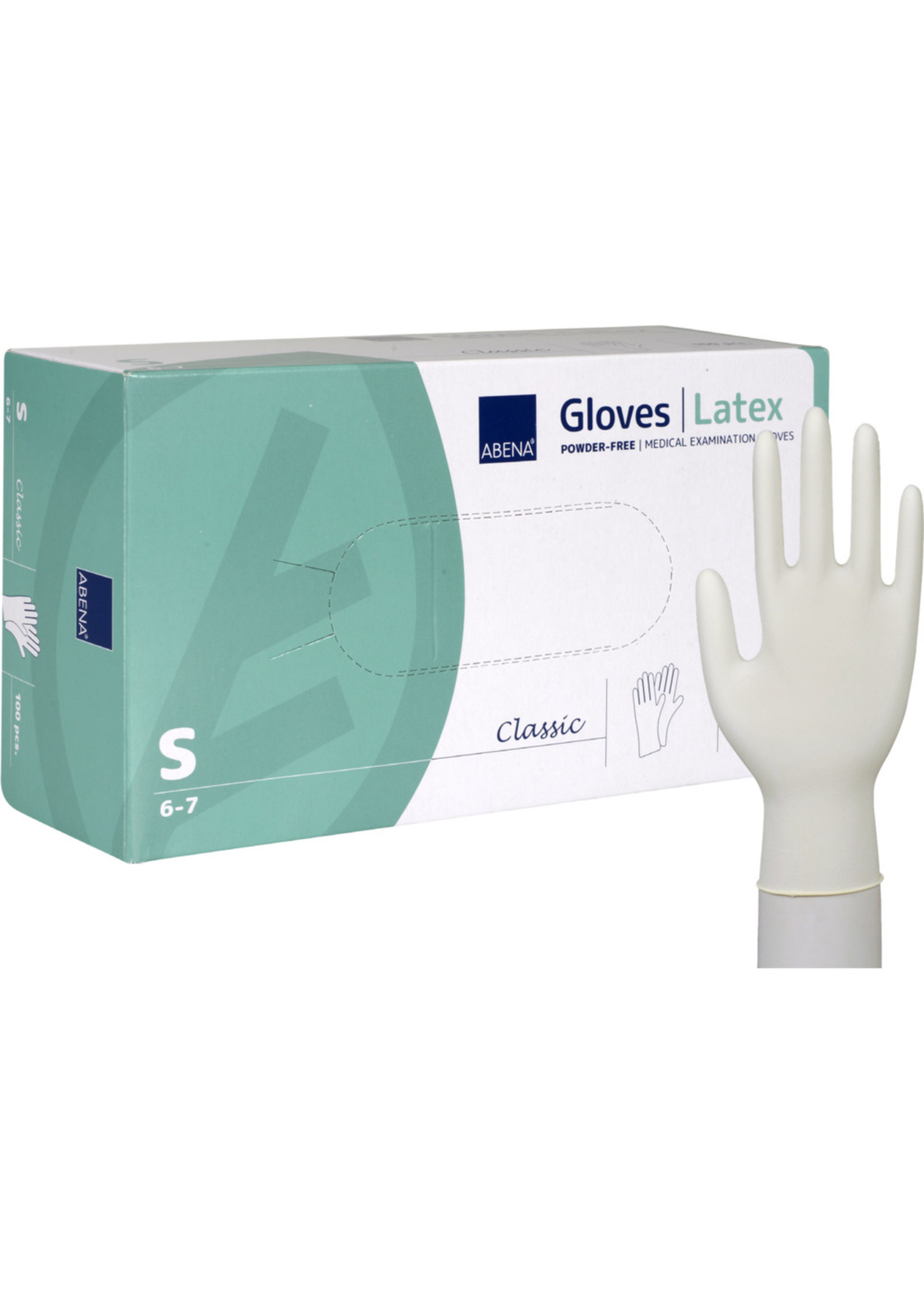 ABENA AUSVERKAUF: Einweg Latex Handschuhe puderfrei weiss Classic (10x100)