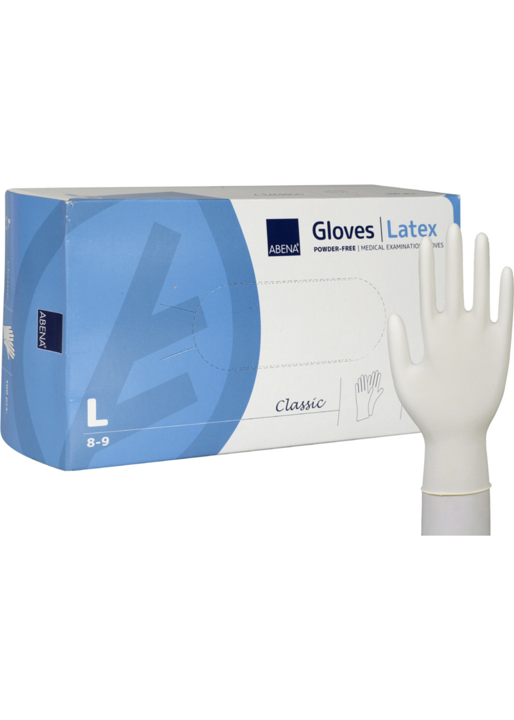 ABENA DESTOCKAGE: Gants latex non-poudrés blanc médical Abena Classic (10x100)