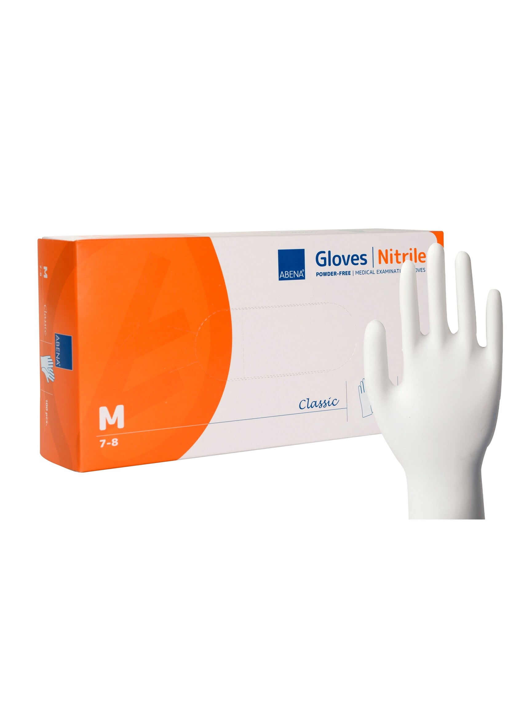 ABENA Weisse Nitrilhandschuhe puderfrei Abena Classic 3,5 Gramm (10x100)