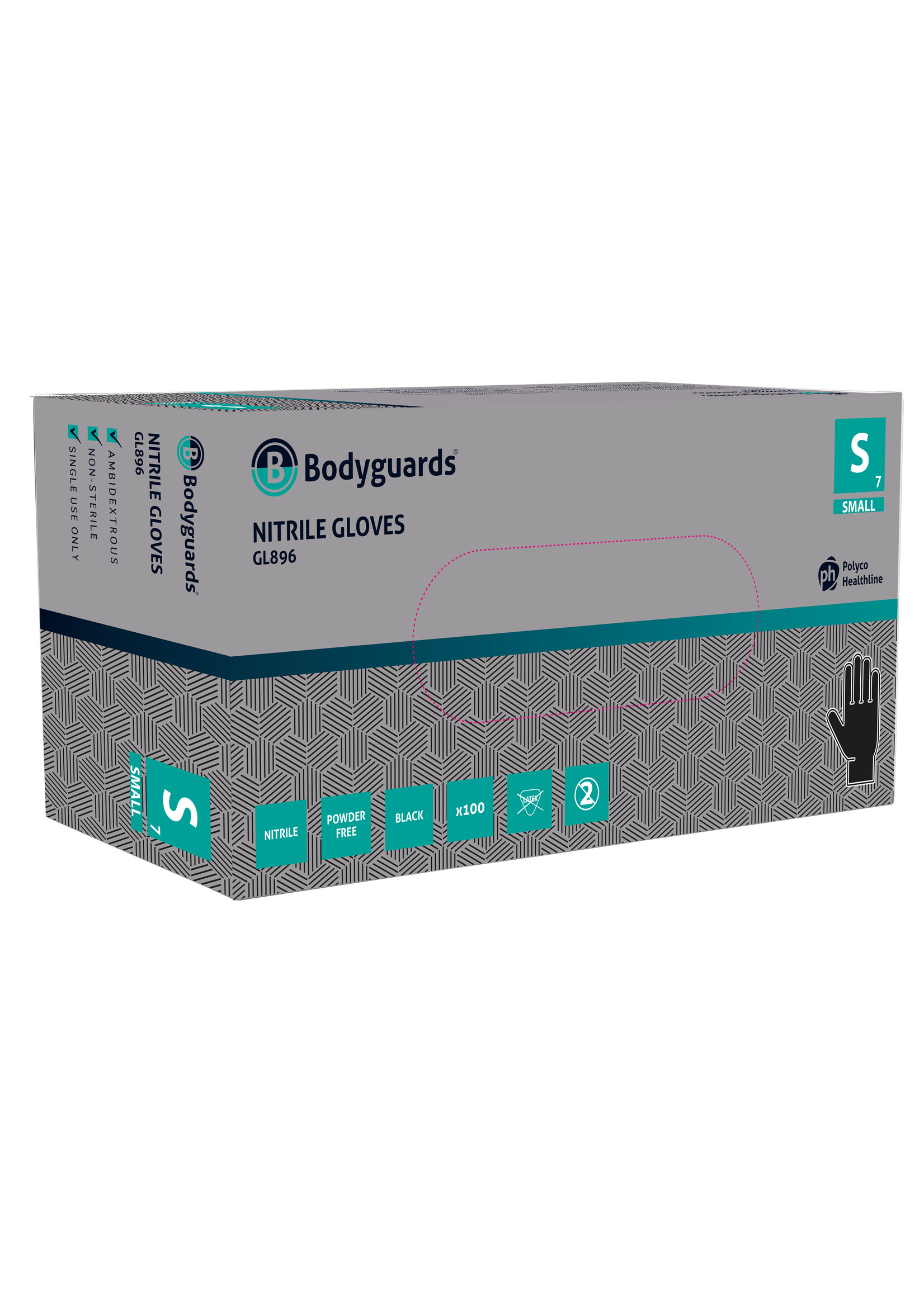 Bodyguards® Schwarze Nitrilhandschuhe puderfrei extra dick PH Bodyguards® GL896 5,5 Gramm (10x100)