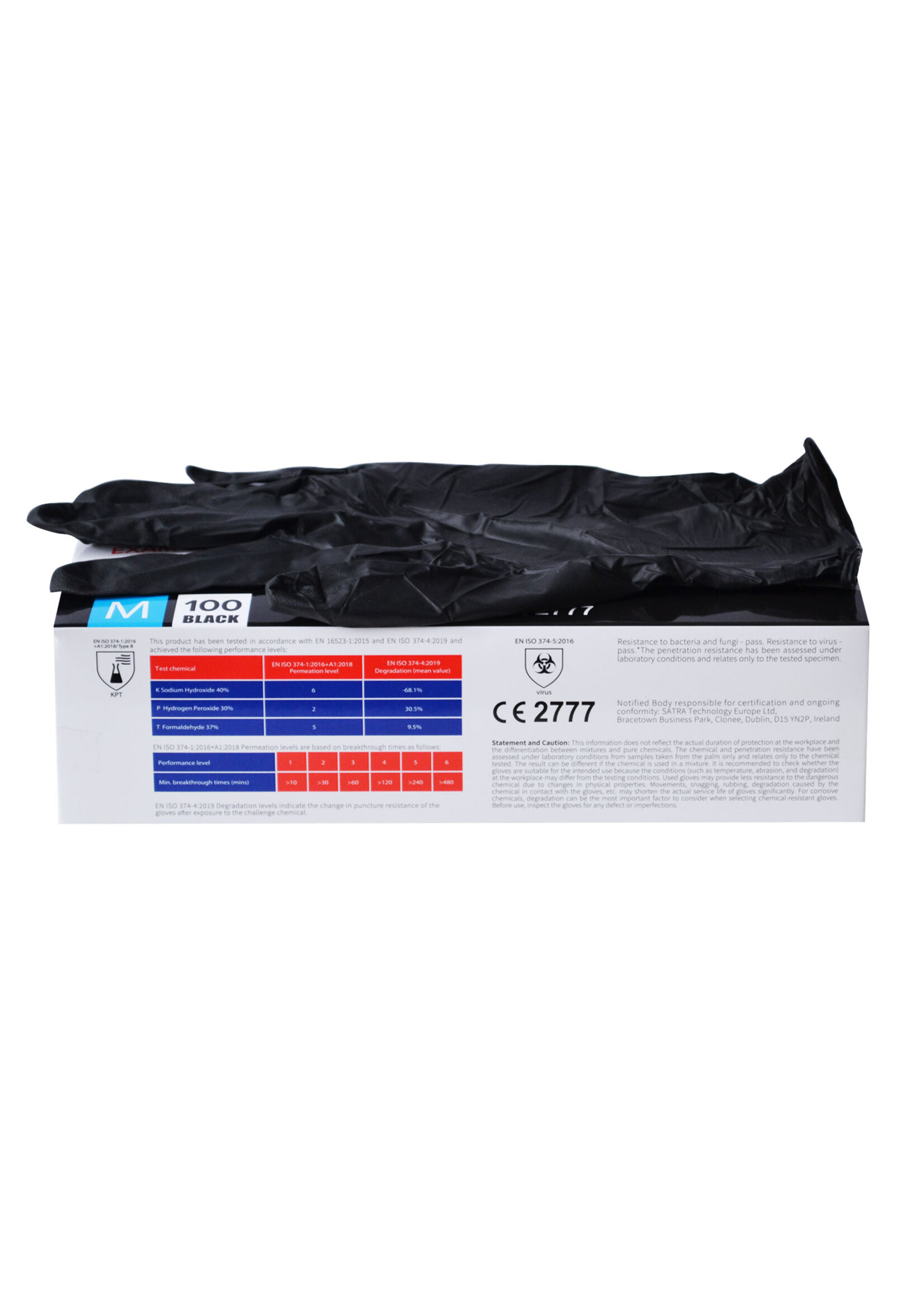 Maple Leaf Schwarze Einweg Nitrilhandschuhe Maple Leaf puderfrei  3,8 Gramm (10x100)