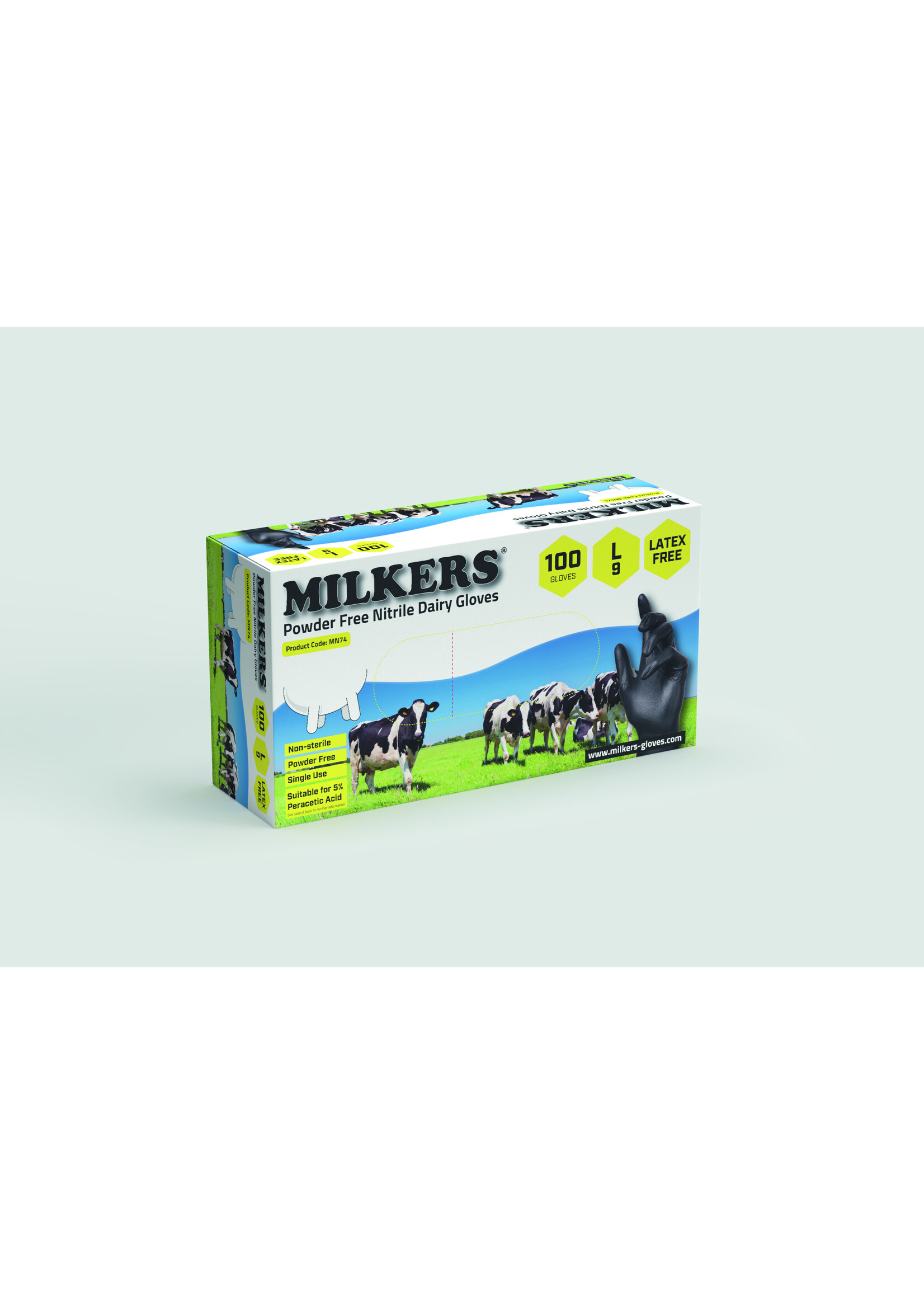 Barber Healthcare MILKERS Zwarte nitril melkershandschoenen Glove Plus MILKERS 7,8 gram extra dik (10x100)
