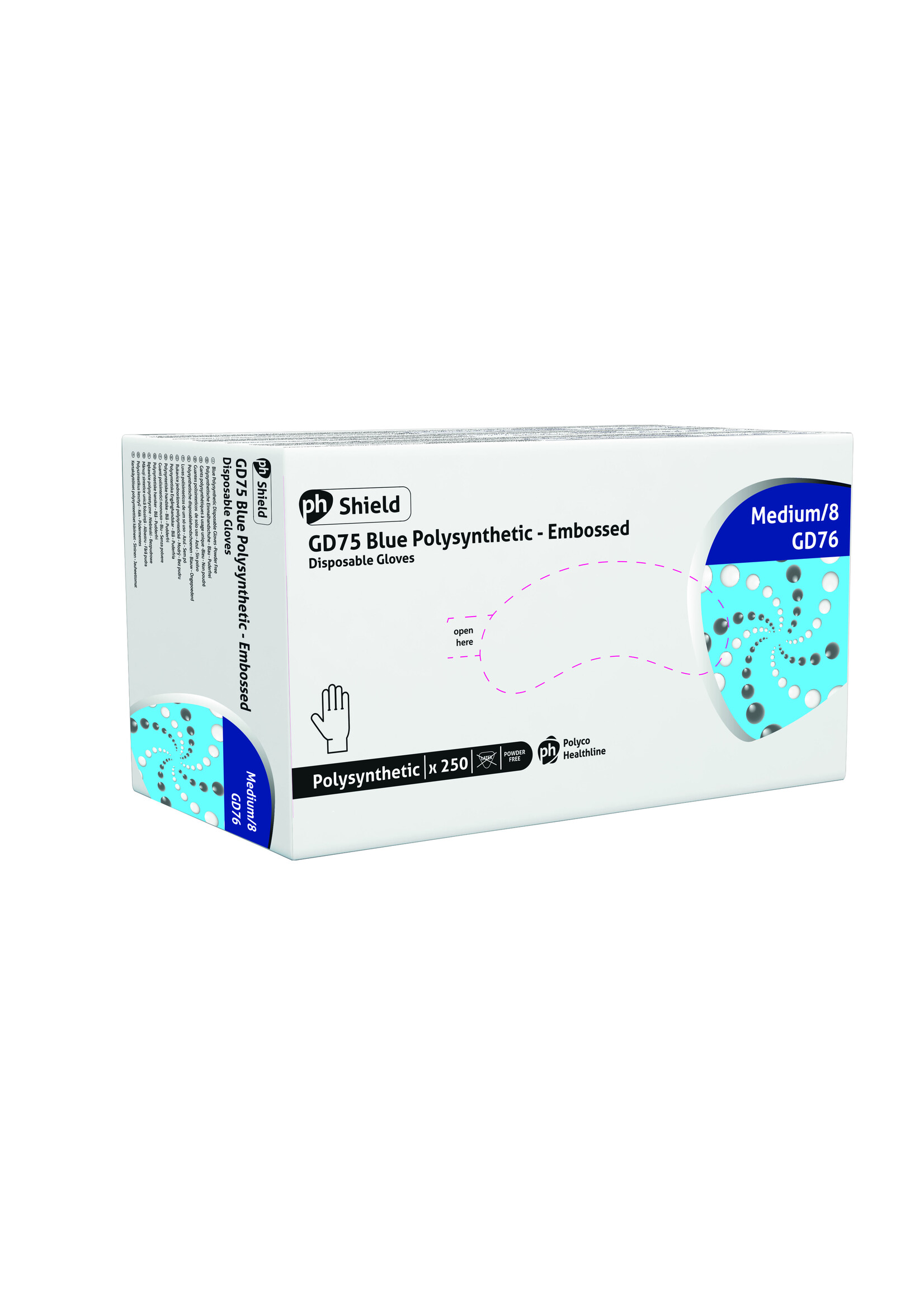 PH Polyco Healthline # PACK AVANTAGE 2500 pcs: Gants TPE polysynthétique non-poudré Polyco Healthline SHIELD GD76 (10x250)