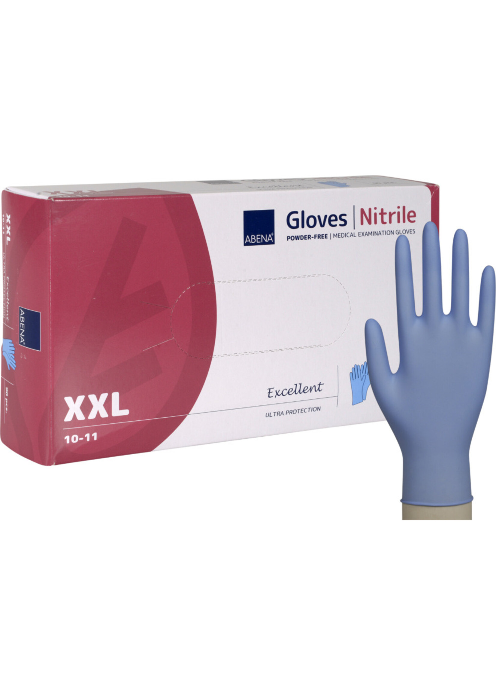ABENA Gants nitrile bleu 4,7 grammes non-poudré Abena Excellent (10x100)
