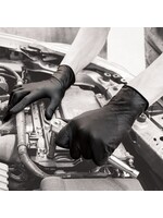 Polyco Healthline FINITE Zwarte nitril handschoenen EXTRA GRIP "diamant"structuur PH Finite GL100 6,5 gram (10x100) dikte ●●●●●