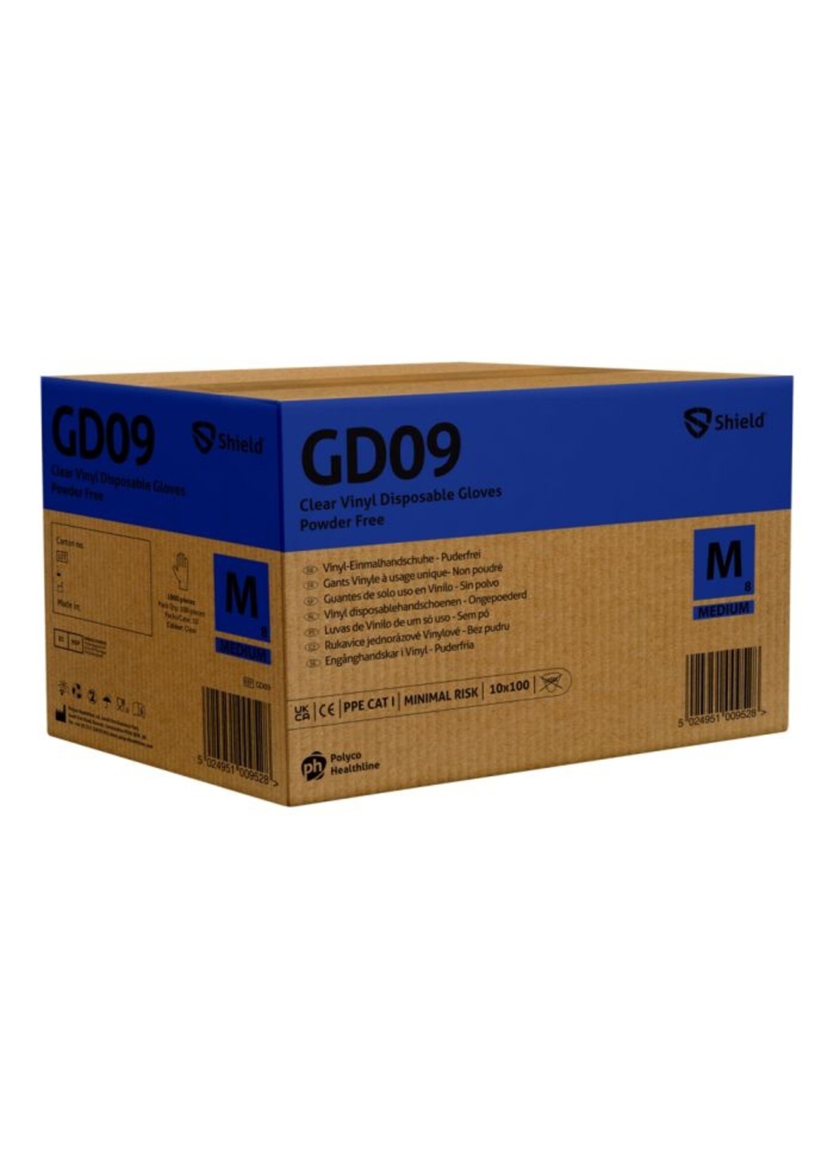 SHIELD Gants vinyles transparente non-poudré PH SHIELD GD09 4 grammes (10x100)