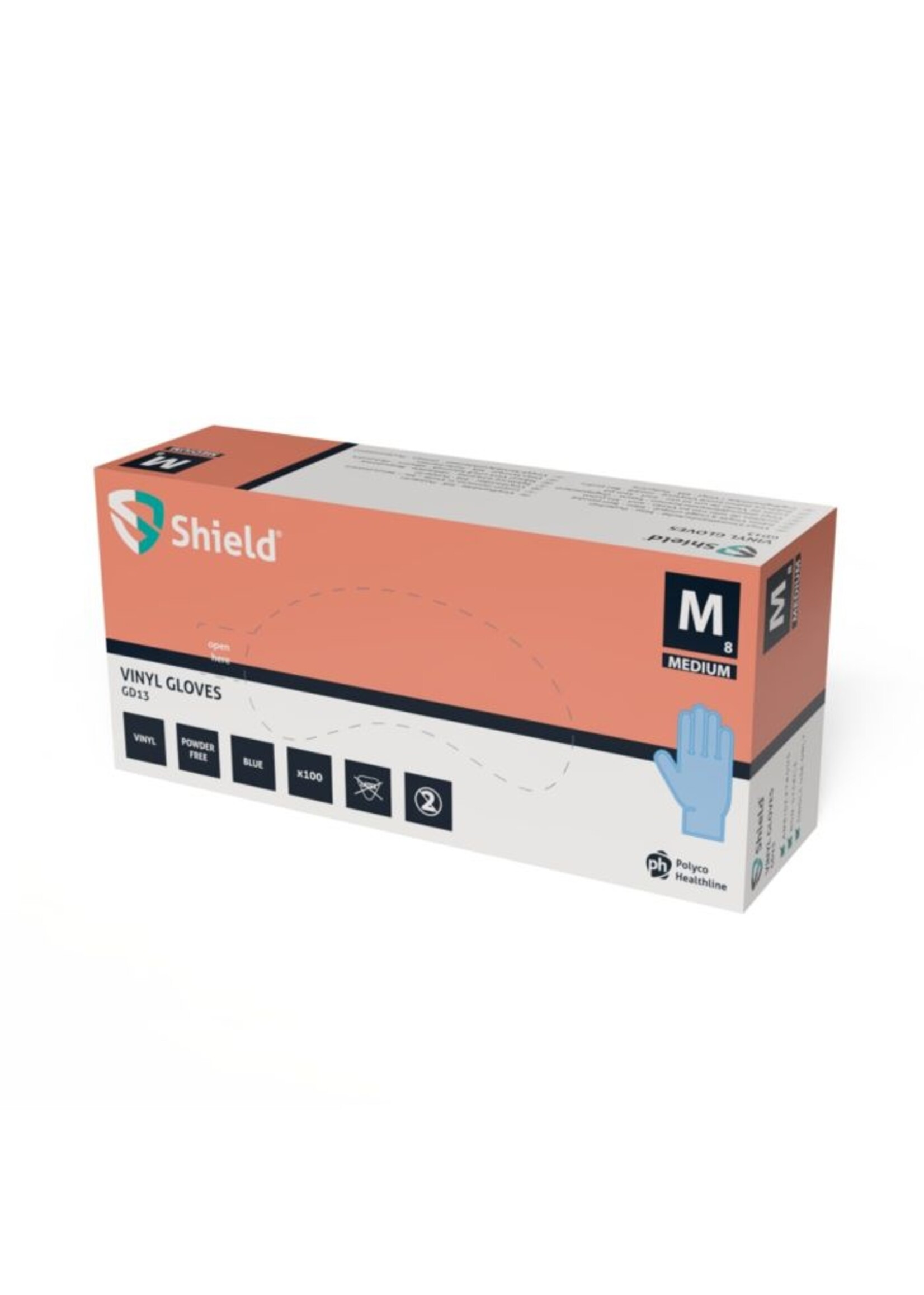 SHIELD Gans vinyle non-poudré bleu PH SHIELD 4 grammes GD13 (10x100)