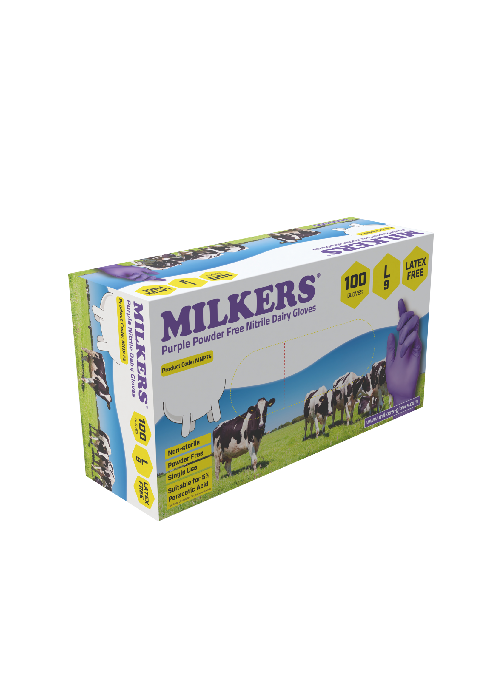 Barber Healthcare MILKERS Lila Nitril Melkhandschuhe Glove Plus MILKERS 7,8 Gramm extra dick (10x100) Dicke ●●●●●