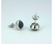 zilver oorknop cat's eye