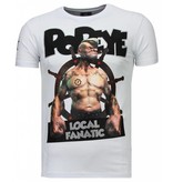 Local Fanatic The Sailor Man Popeye Rhinestone - Herr T Shirt - 5760W - Vit