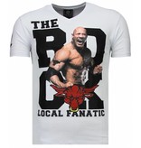 Local Fanatic The Rock Rhinestone - Herr T Shirt - 5763W - Vit