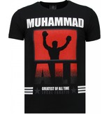 Local Fanatic Muhammad Ali Rhinestone - Man T Shirt - 5762Z - Svart