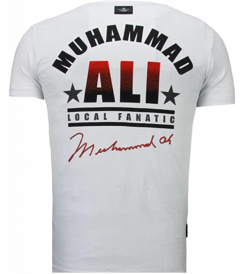 Local Fanatic Muhammad Ali Rhinestone - Herr T Shirt - 5762W - Vit