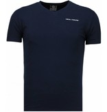 Local Fanatic Basic Exclusieve V Neck - Herr Man T Shirt - 5799B - Blå